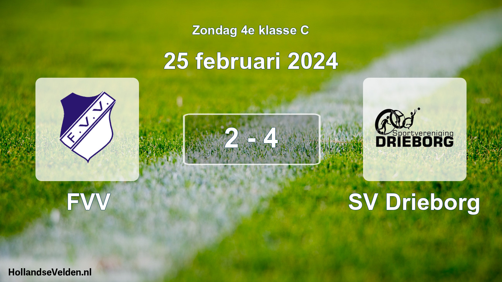 Total number of matches played: FVV - SV Drieborg 2 - 4 (25 February 2024)