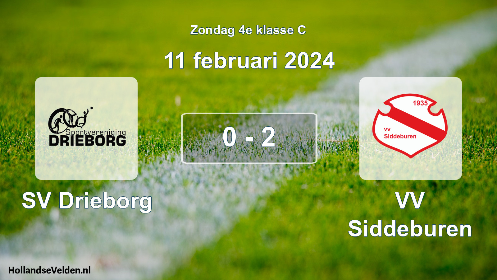 Total number of matches played: SV Drieborg - VV Siddeburen 0 - 2 (11 February 2024)