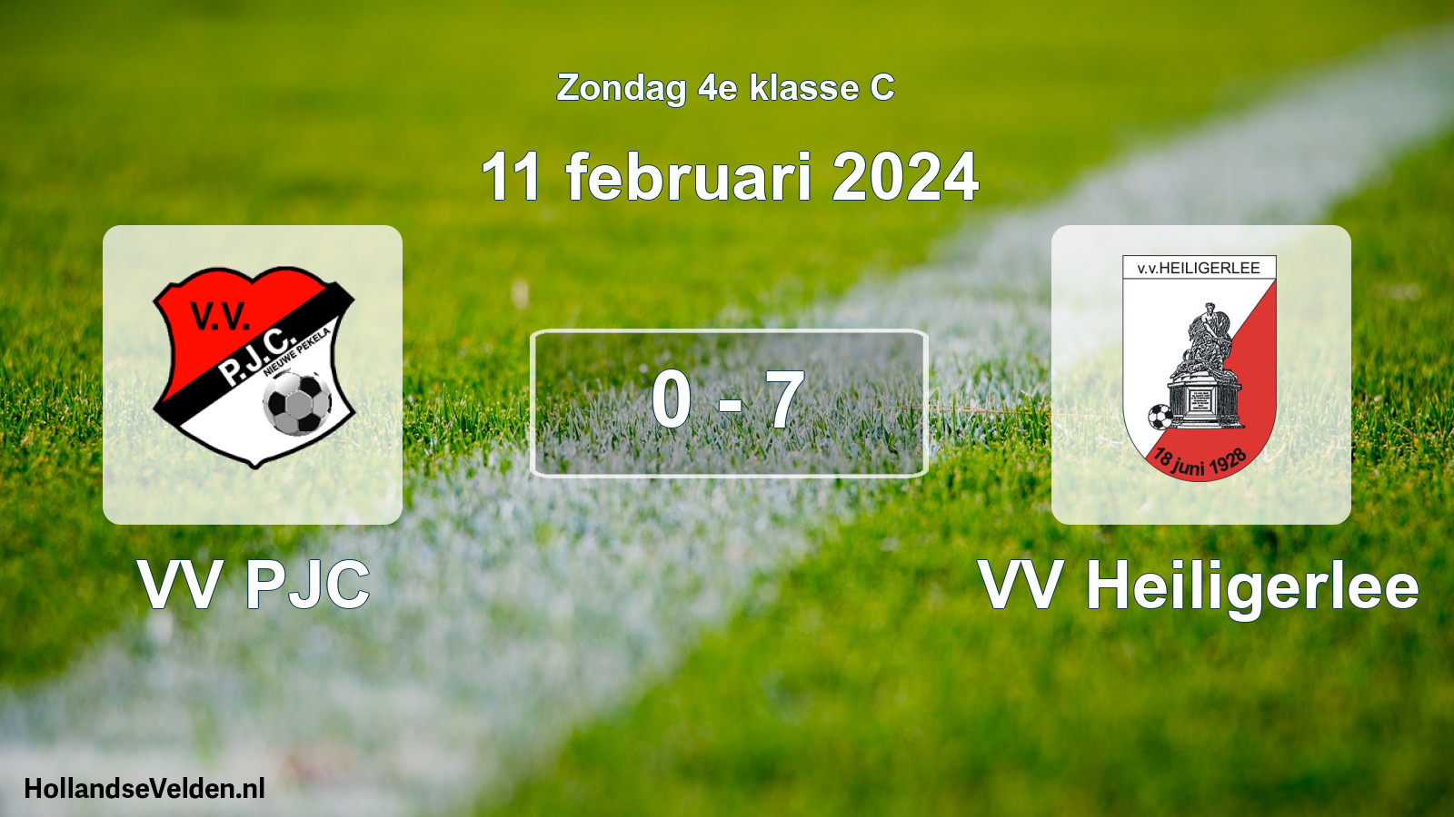 Total number of matches played: VV PJC - VV Heiligerlee 0 - 7 (11 February 2024)