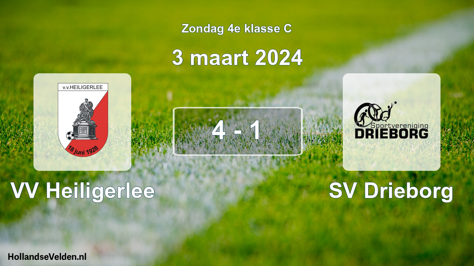 Total number of matches played: VV Heiligerlee - SV Drieborg 4 - 1 (3 March 2024)