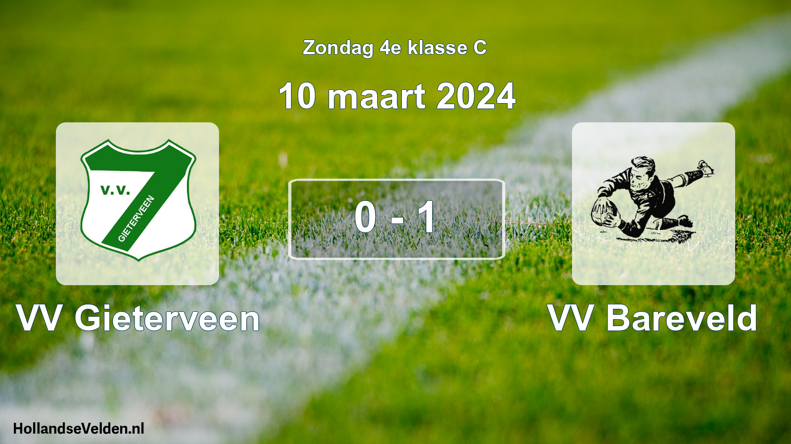 Total number of matches played: VV Gieterveen - VV Bareveld 0 - 1 (10 March 2024)