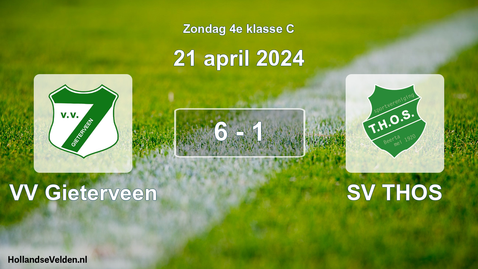 Total number of matches played: VV Gieterveen - SV THOS 6 - 1 (21 April 2024)