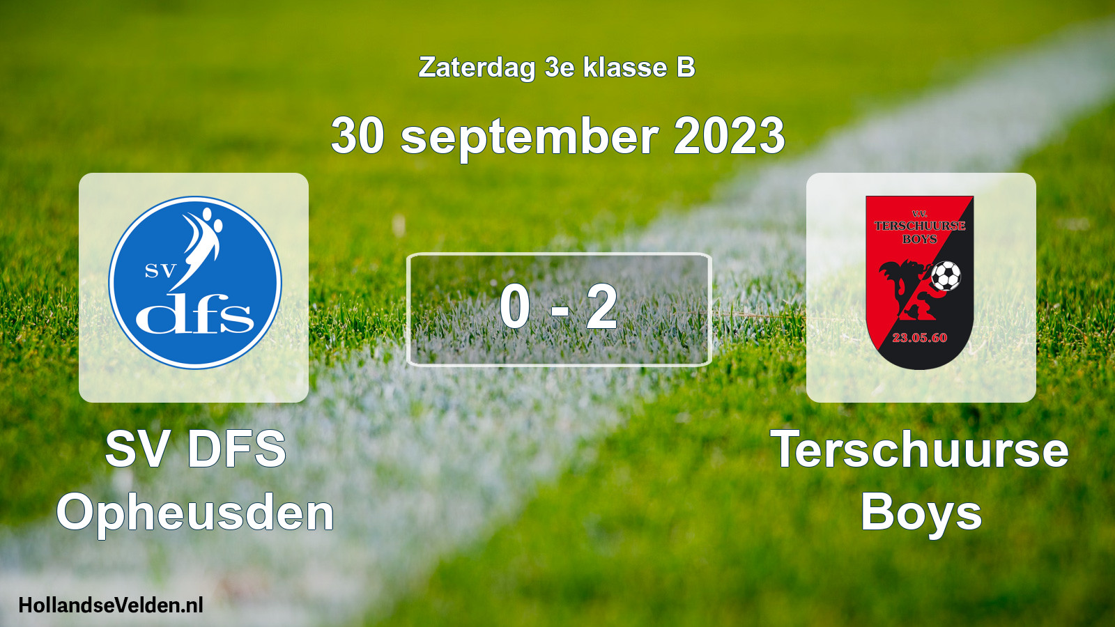 Total number of matches played: SV DFS Opheusden - Terschuurse Boys 0 - 2 (30 September 2023)