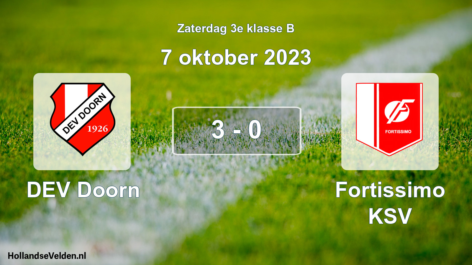 Total number of matches played: DEV Doorn - Fortissimo KSV 3 - 0 (7 October 2023)