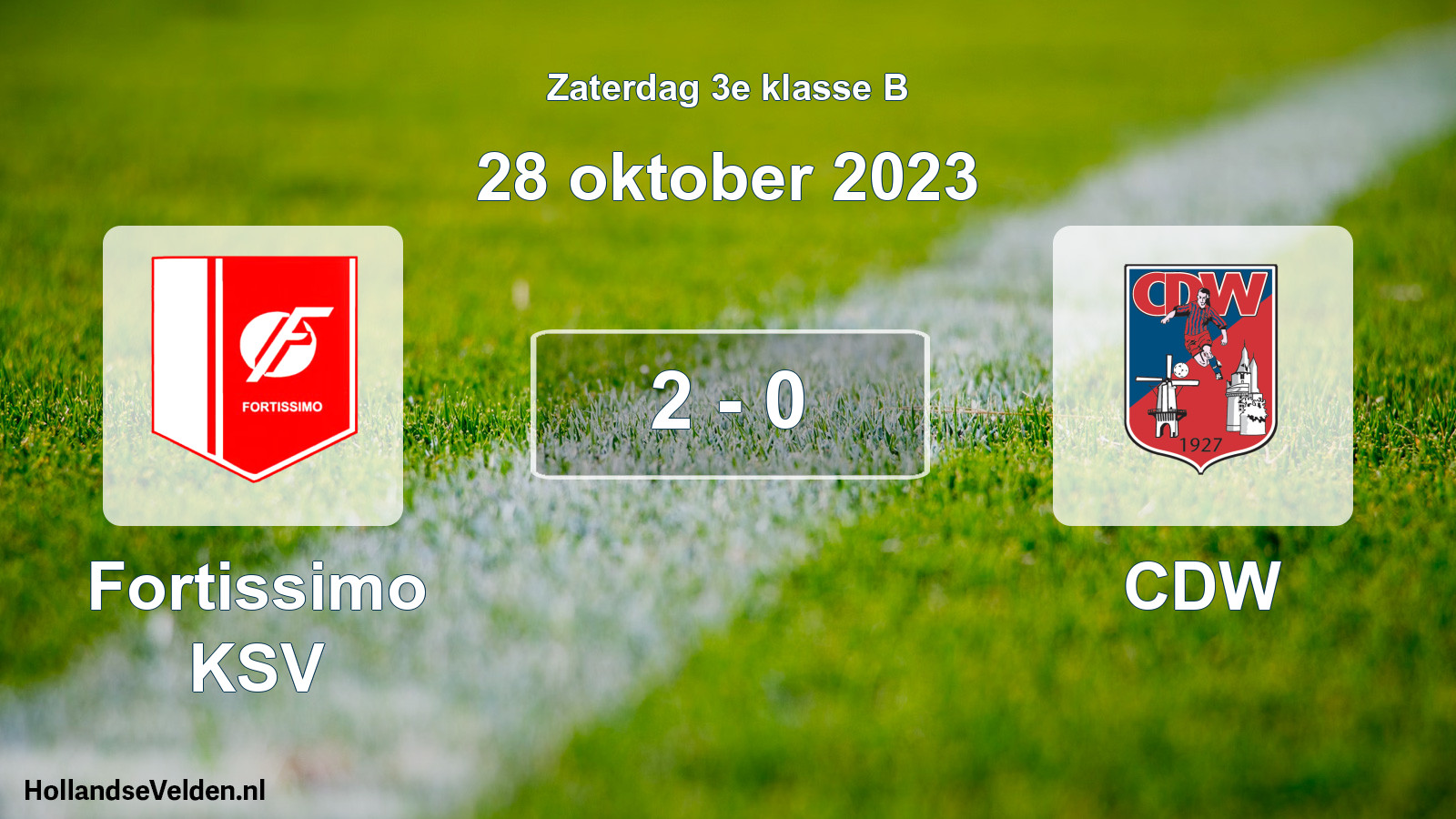 Total number of matches played: Fortissimo KSV - CDW 2 - 0 (28 October 2023)