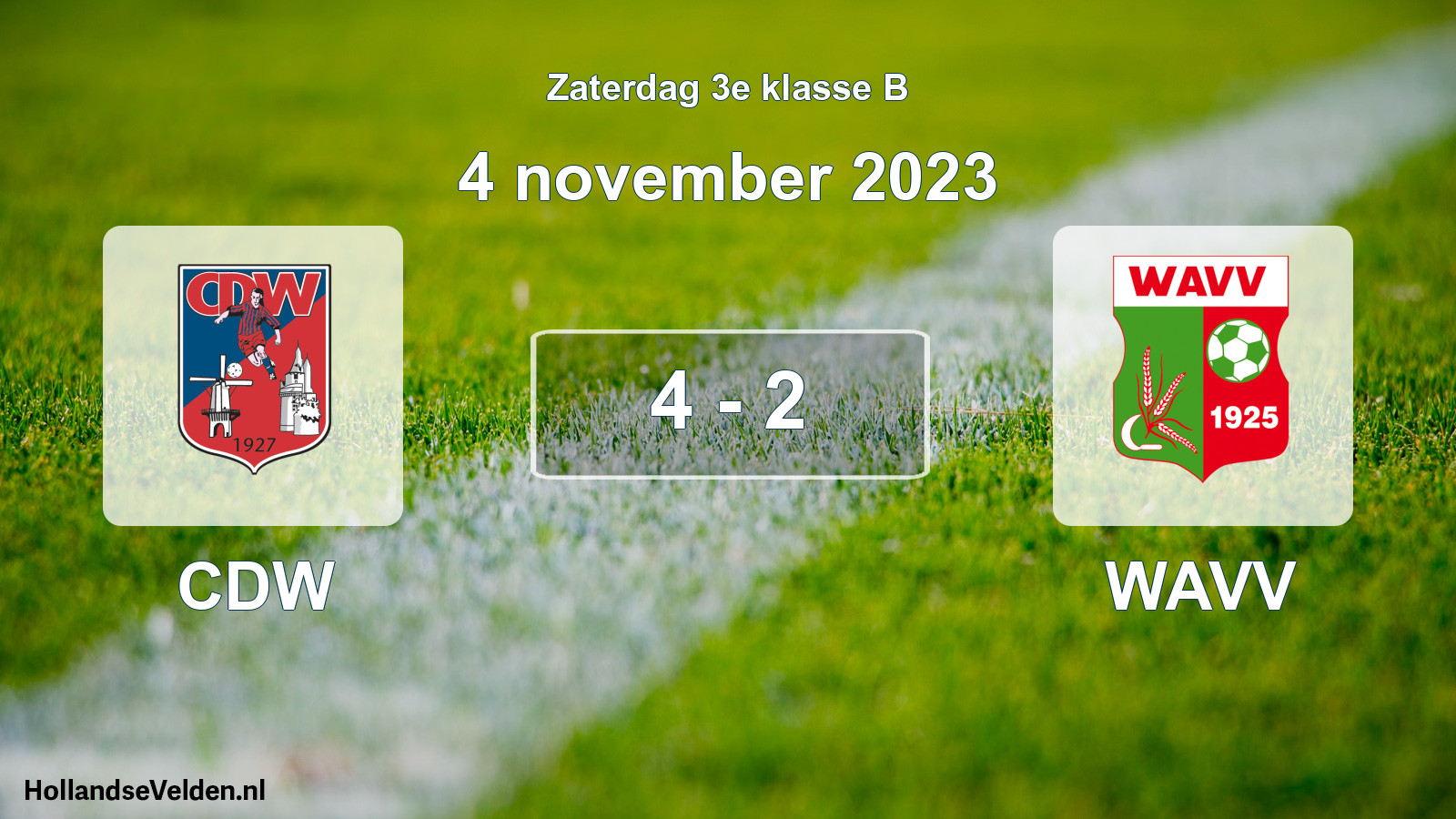 Total number of matches played: CDW - WAVV 4 - 2 (4 November 2023)
