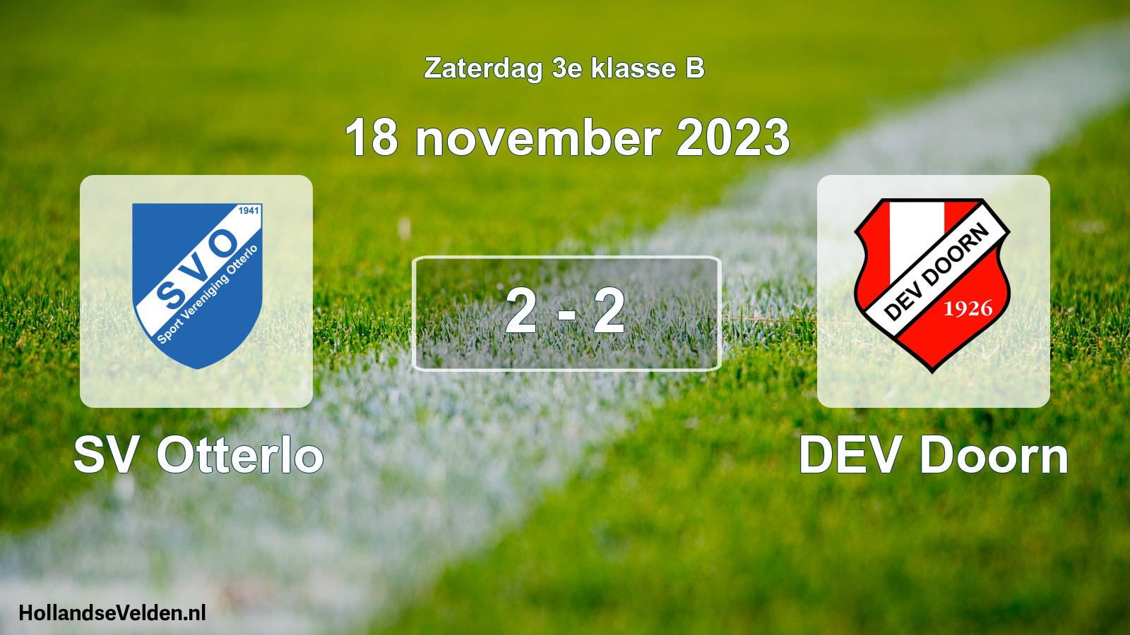 Total number of matches played: SV Otterlo - DEV Doorn 2 - 2 (18 November 2023)