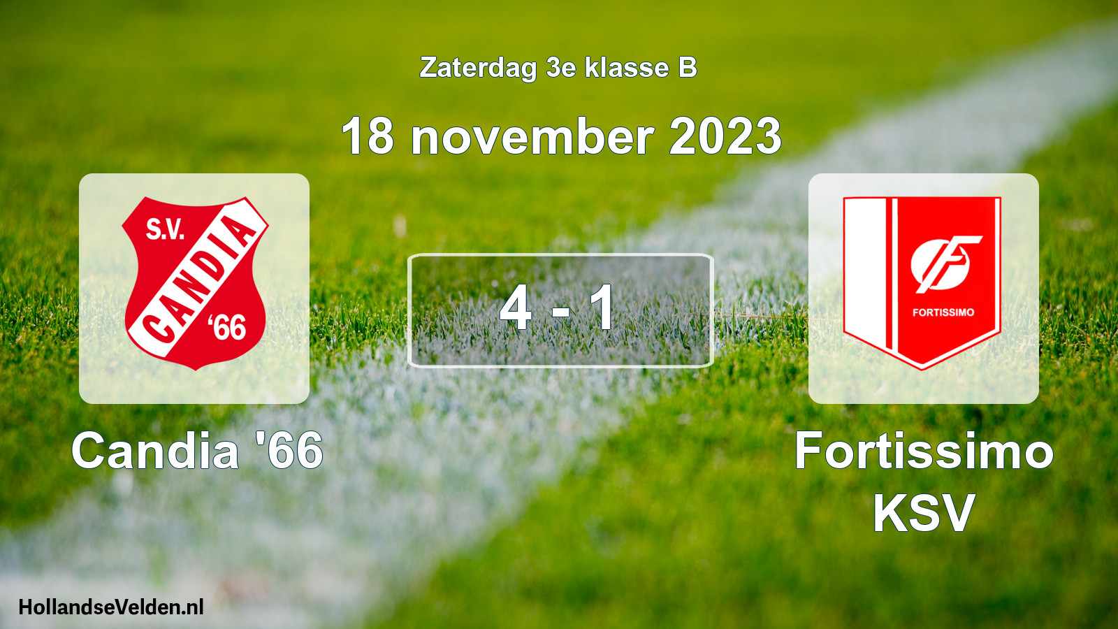 Total number of matches played: Candia '66 - Fortissimo KSV 4 - 1 (18 November 2023)