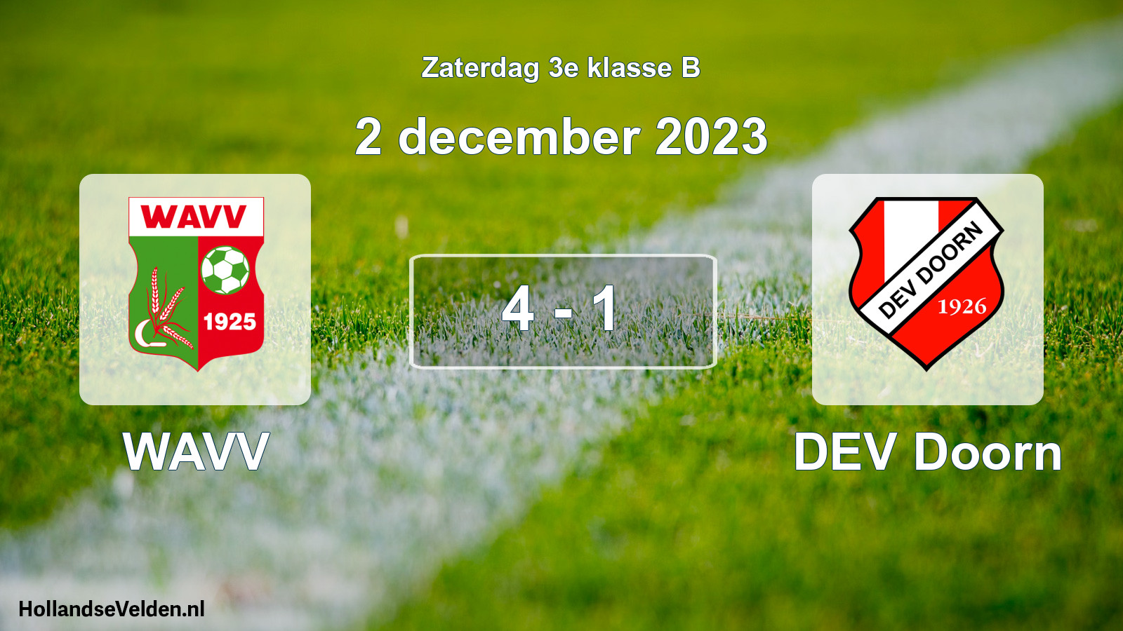 Total number of matches played: WAVV - DEV Doorn 4 - 1 (2 December 2023)
