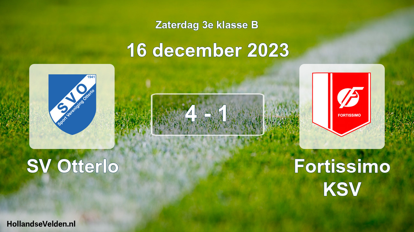 Total number of matches played: SV Otterlo - Fortissimo KSV 4 - 1 (16 December 2023)