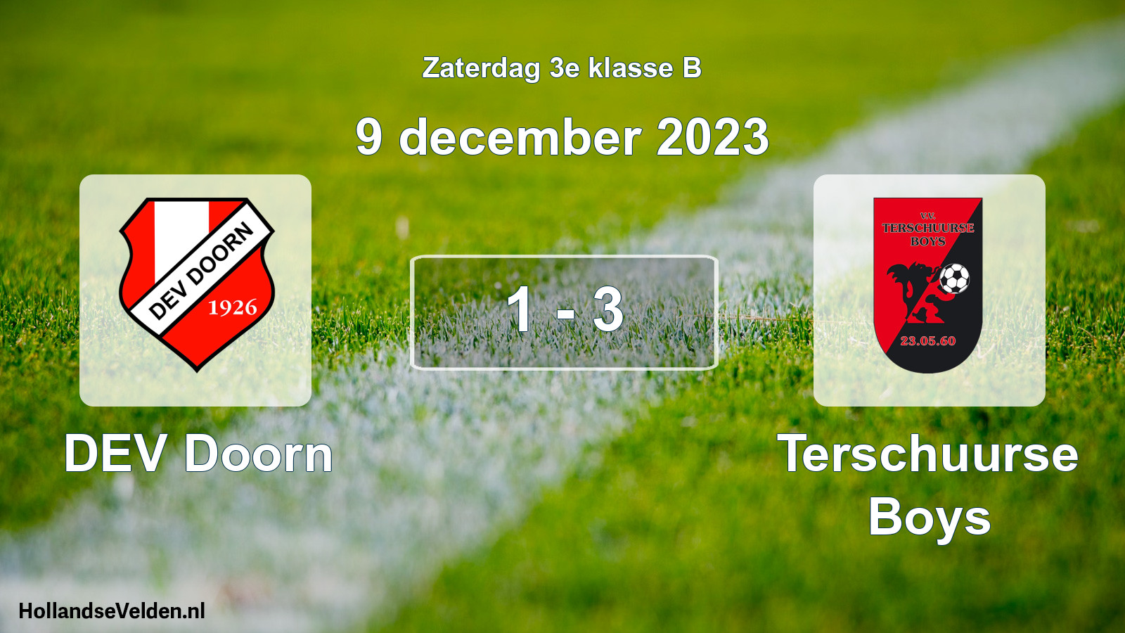 Total number of matches played: DEV Doorn - Terschuurse Boys 1 - 3 (9 December 2023)