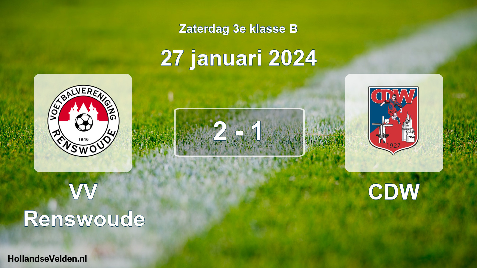 Total number of matches played: VV Renswoude - CDW 2 - 1 (27 January 2024)