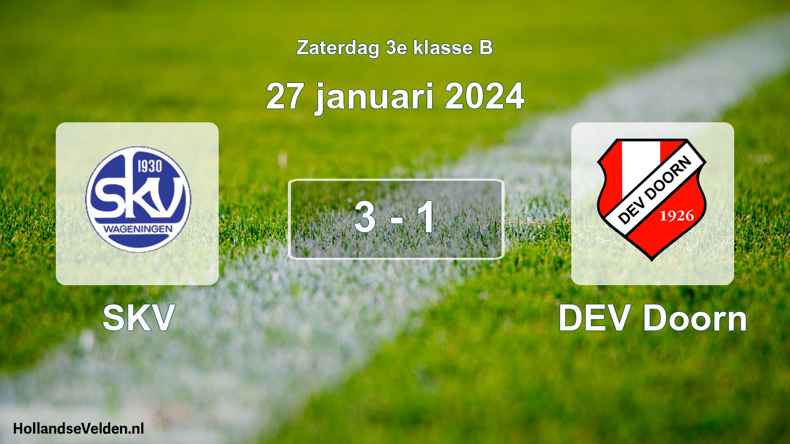Total number of matches played: SKV - DEV Doorn 3 - 1 (27 January 2024)