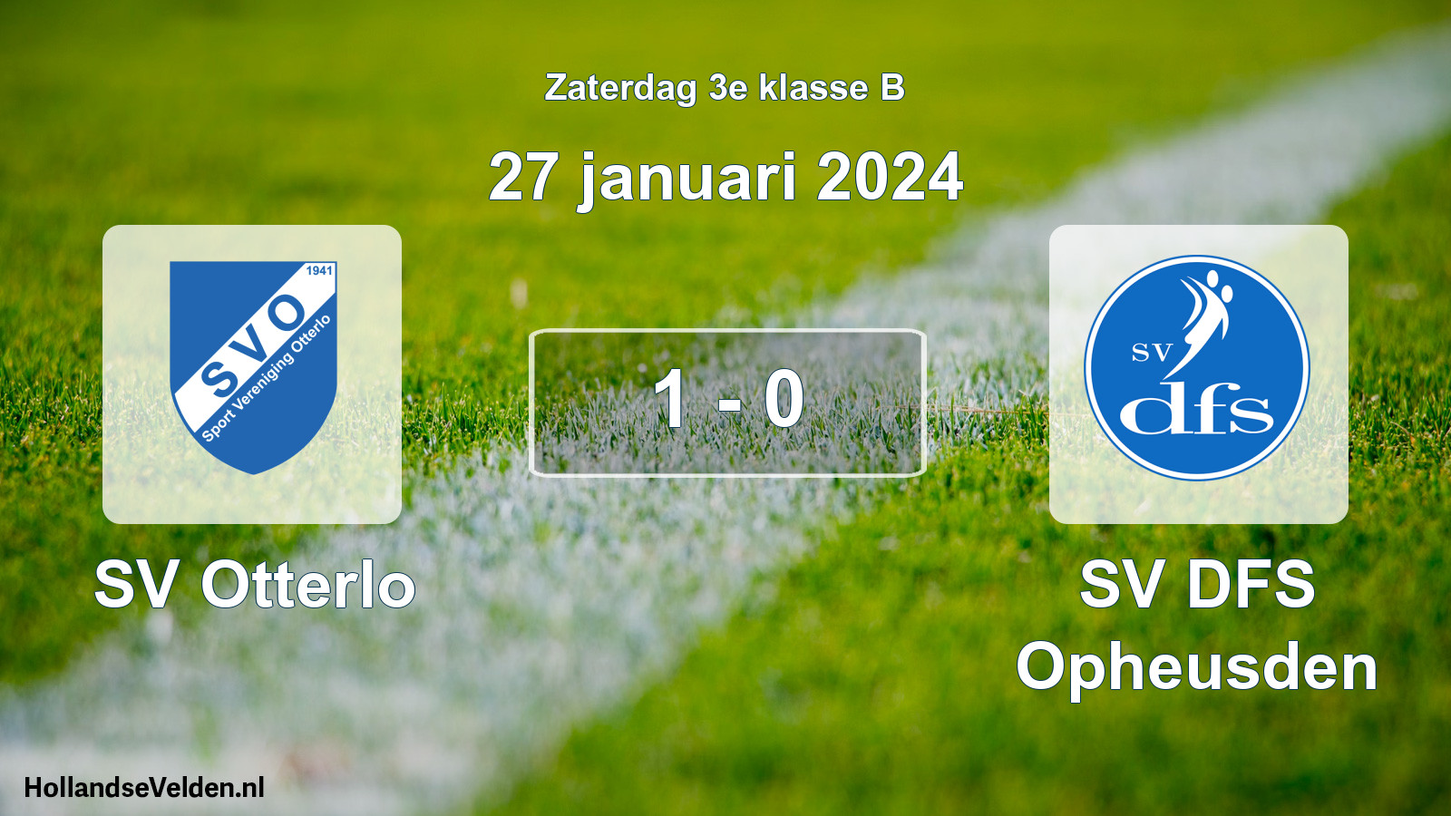 Total number of matches played: SV Otterlo - SV DFS Opheusden 1 - 0 (27 January 2024)