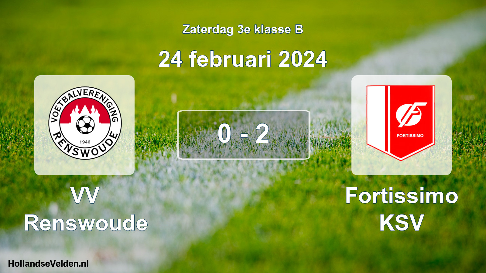 Total number of matches played: VV Renswoude - Fortissimo KSV 0 - 2 (24 February 2024)