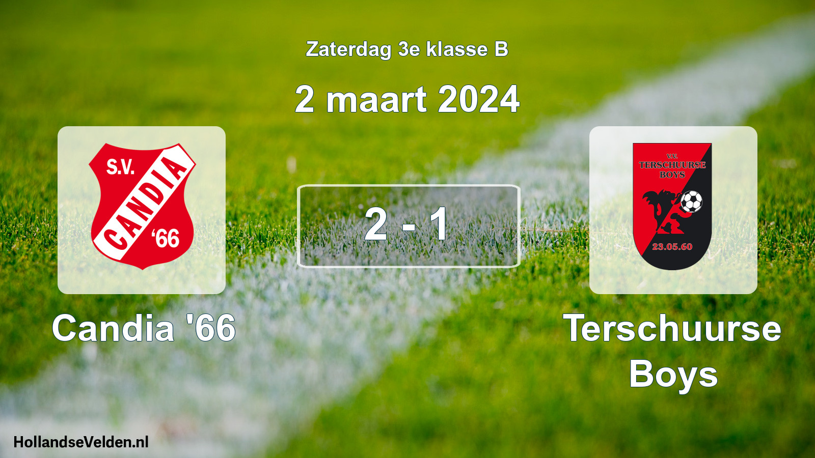Total number of matches played: Candia '66 - Terschuurse Boys 2 - 1 (2 March 2024)