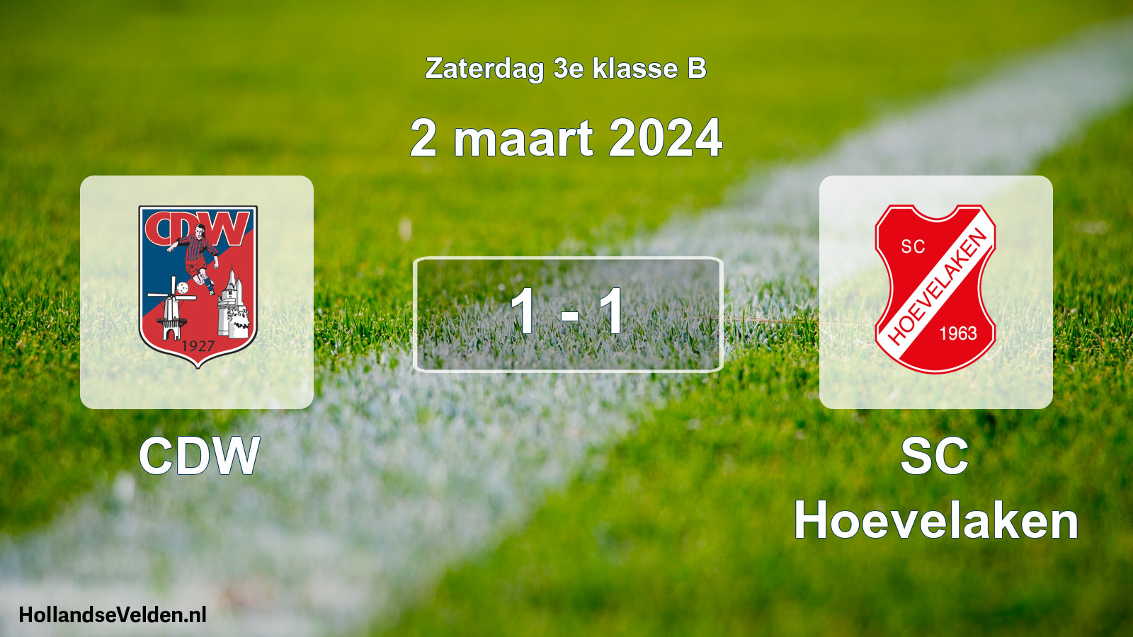 Total number of matches played: CDW - SC Hoevelaken 1 - 1 (2 March 2024)