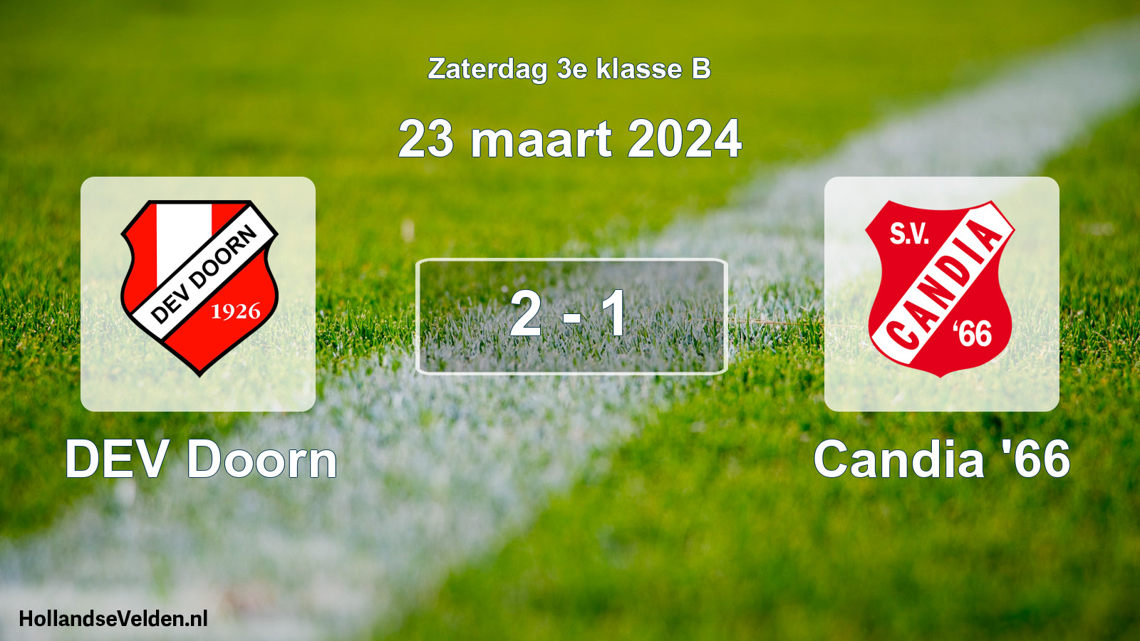 Total number of matches played: DEV Doorn - Candia '66 2 - 1 (23 March 2024)