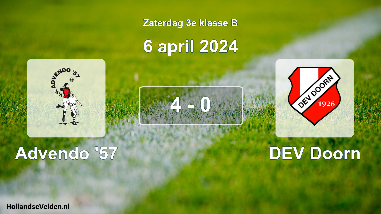 Total number of matches played: Advendo '57 - DEV Doorn 4 - 0 (6 April 2024)
