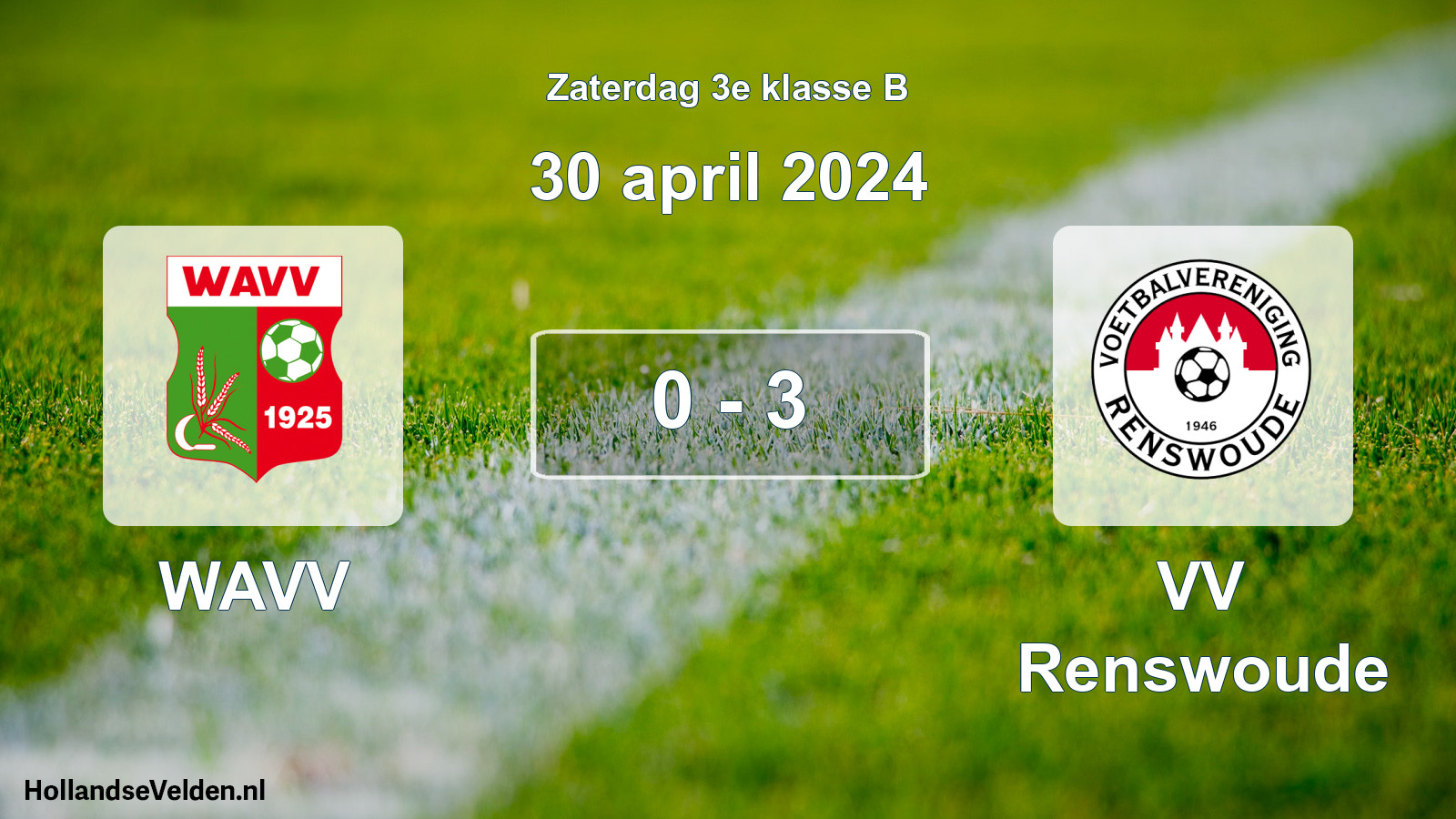 Total number of matches played: WAVV - VV Renswoude 0 - 3 (30 April 2024)