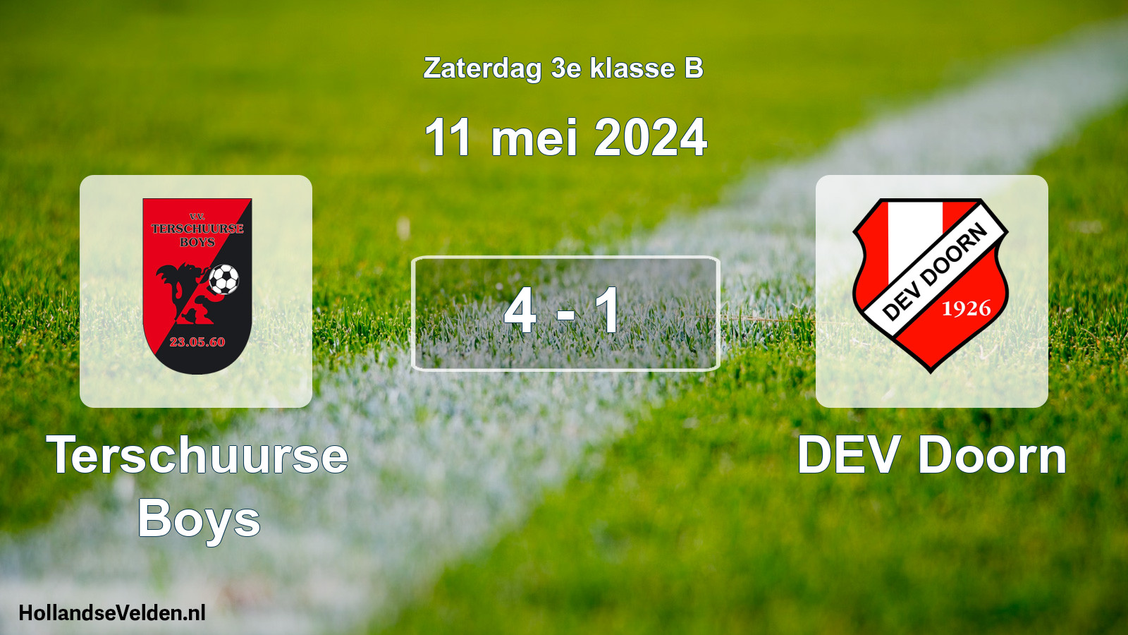 Total number of matches played: Terschuurse Boys - DEV Doorn 4 - 1 (11 May 2024)