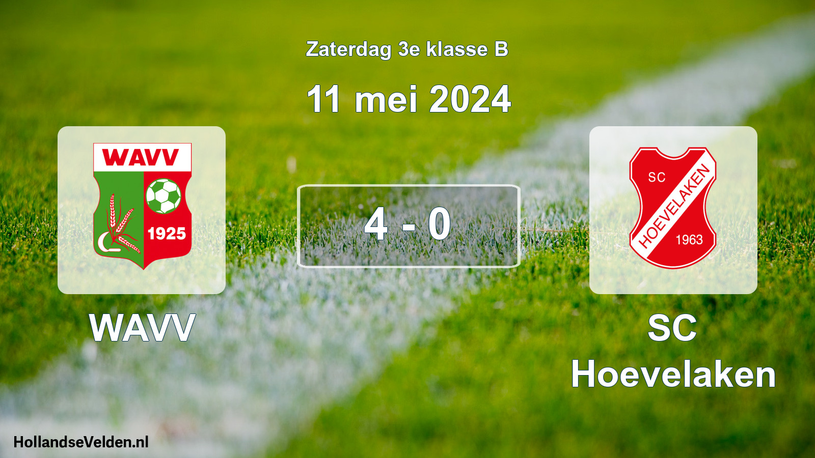 Total number of matches played: WAVV - SC Hoevelaken 4 - 0 (11 May 2024)
