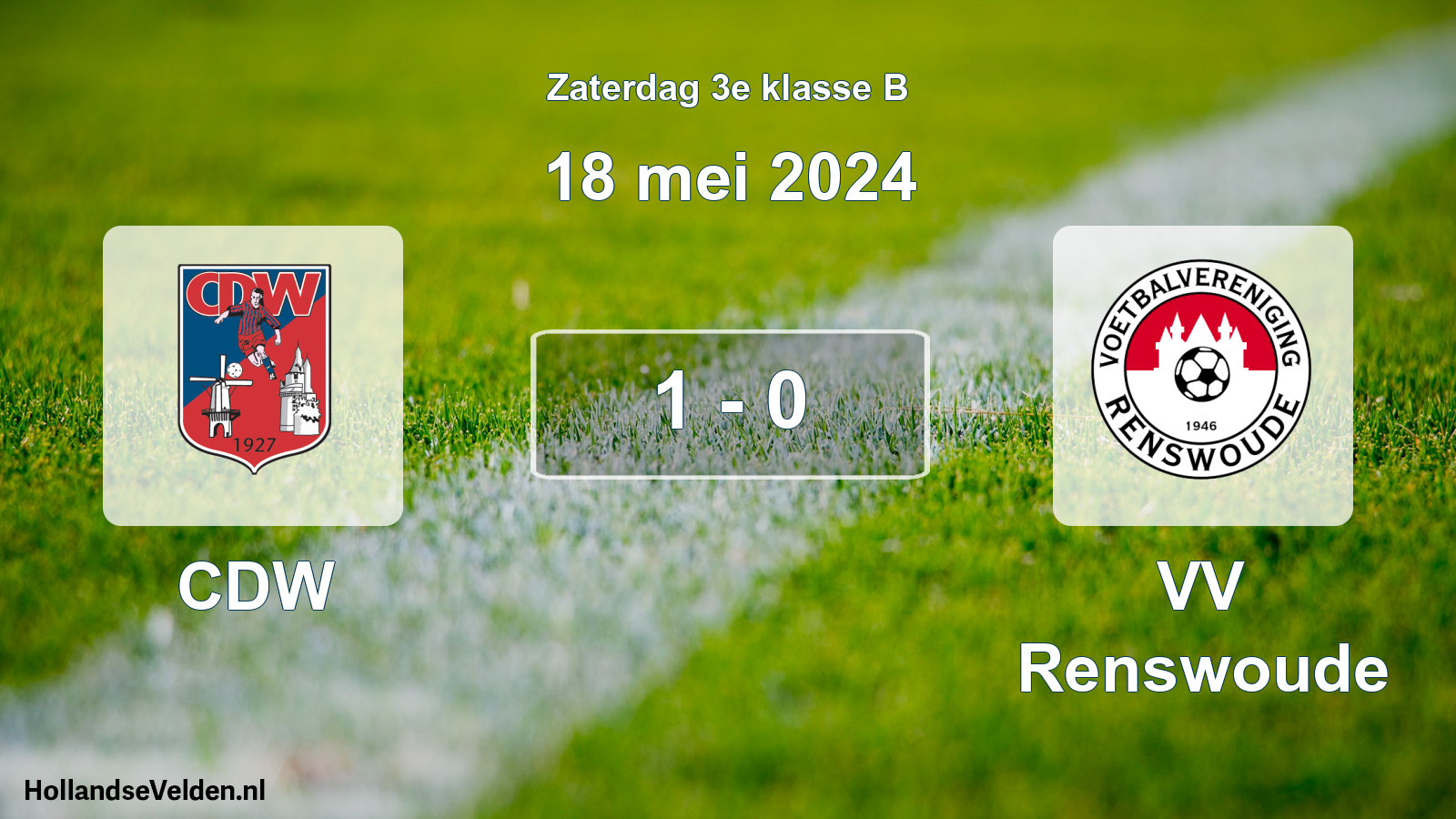 Total number of matches played: CDW - VV Renswoude 1 - 0 (18 May 2024)