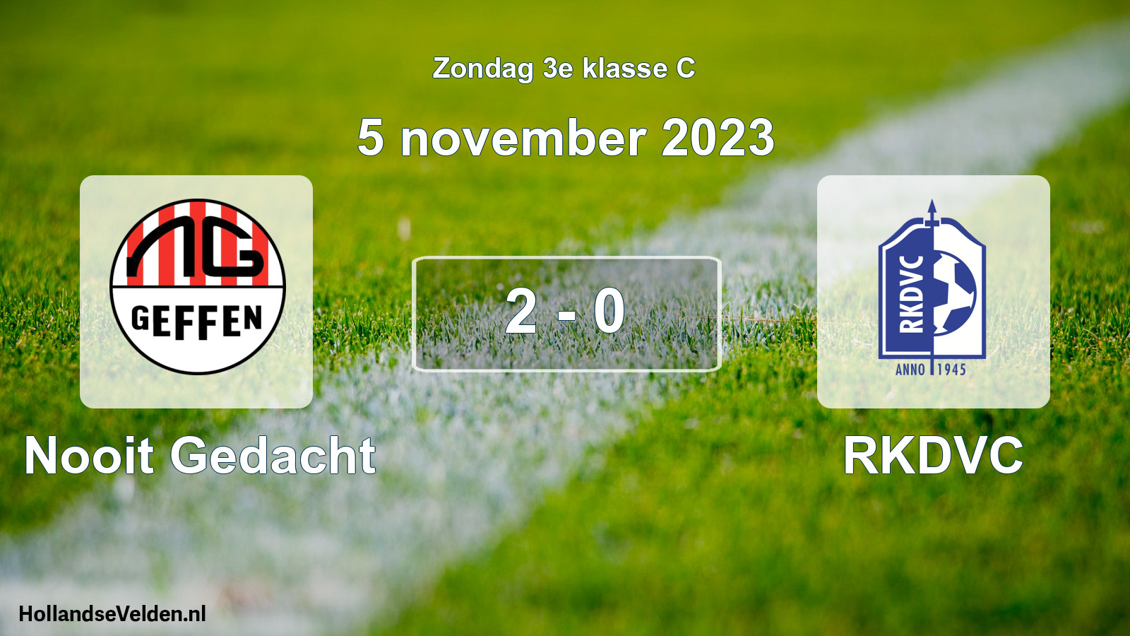 Total number of matches played: Nooit Gedacht - RKDVC 2 - 0 (5 November 2023)