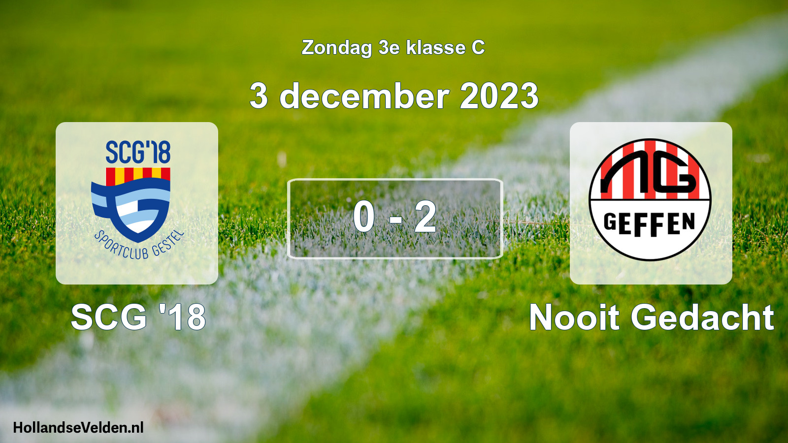 Total number of matches played: SCG '18 - Nooit Gedacht 0 - 2 (3 December 2023)