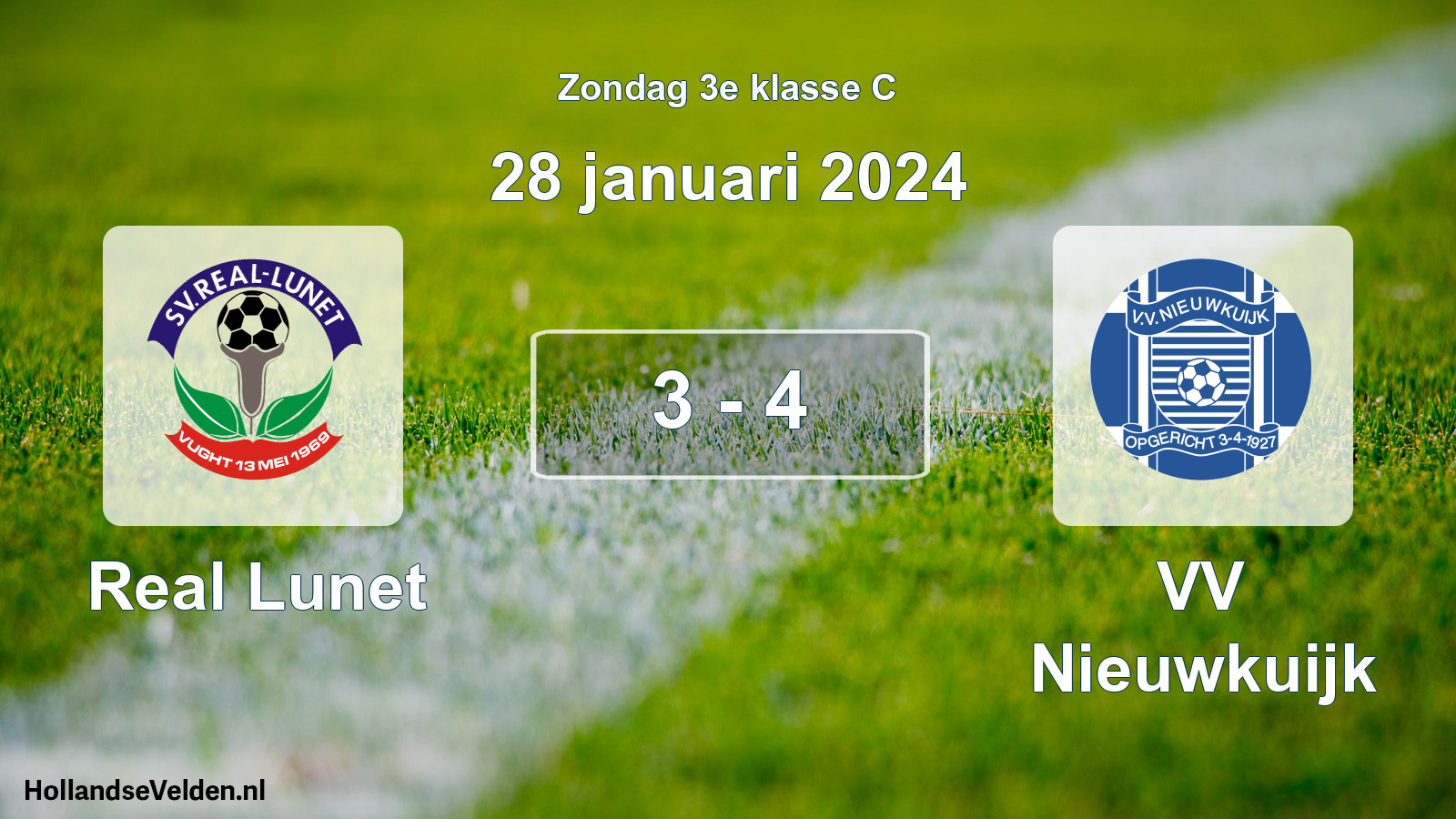 Total number of matches played: Real Lunet - VV Nieuwkuijk 3 - 4 (28 January 2024)