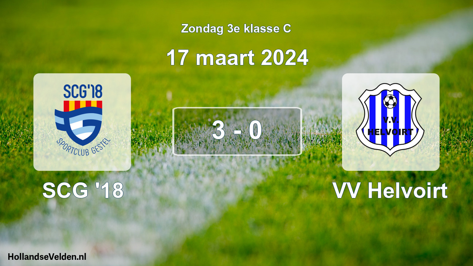 Total number of matches played: SCG '18 - VV Helvoirt 3 - 0 (17 March 2024)