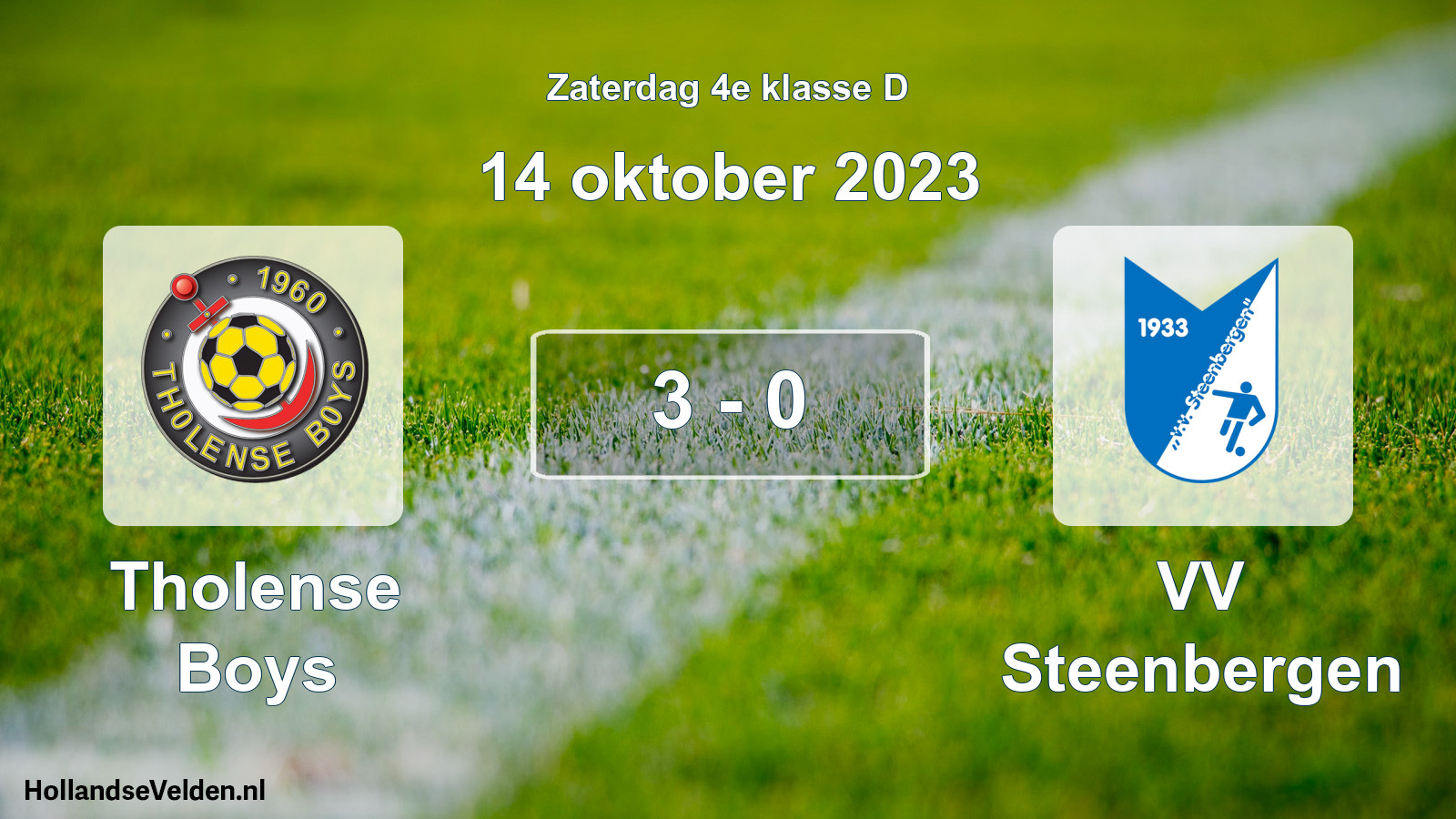 Total number of matches played: Tholense Boys - VV Steenbergen 3 - 0 (14 October 2023)