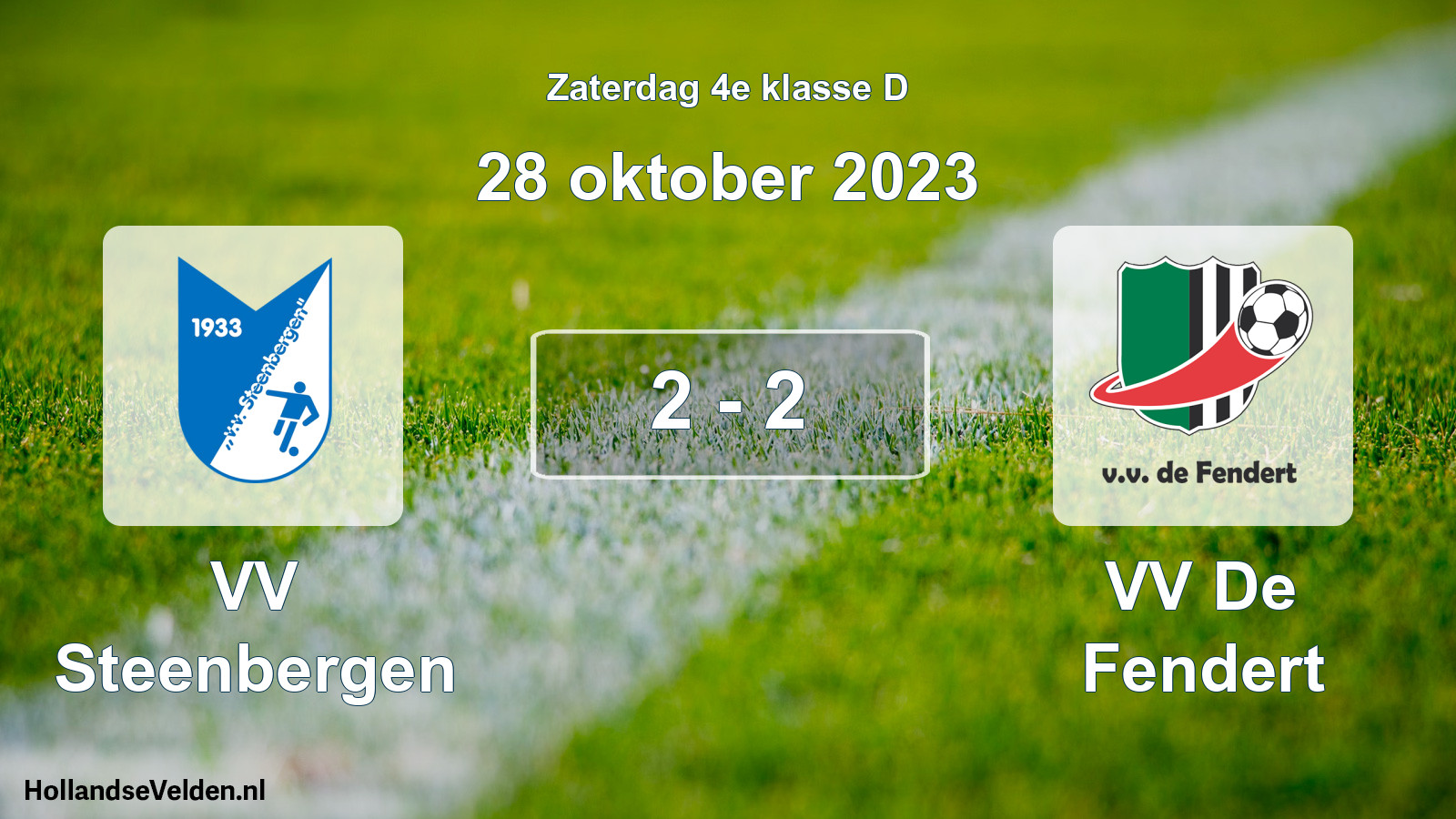 Total number of matches played: VV Steenbergen - VV De Fendert 2 - 2 (28 October 2023)