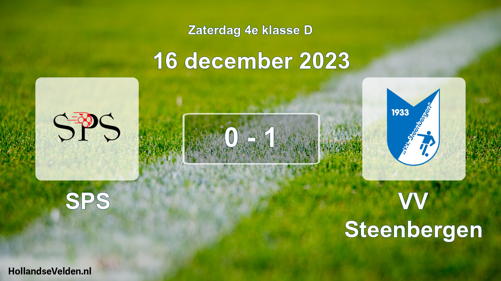 Total number of matches played: SPS - VV Steenbergen 0 - 1 (16 December 2023)