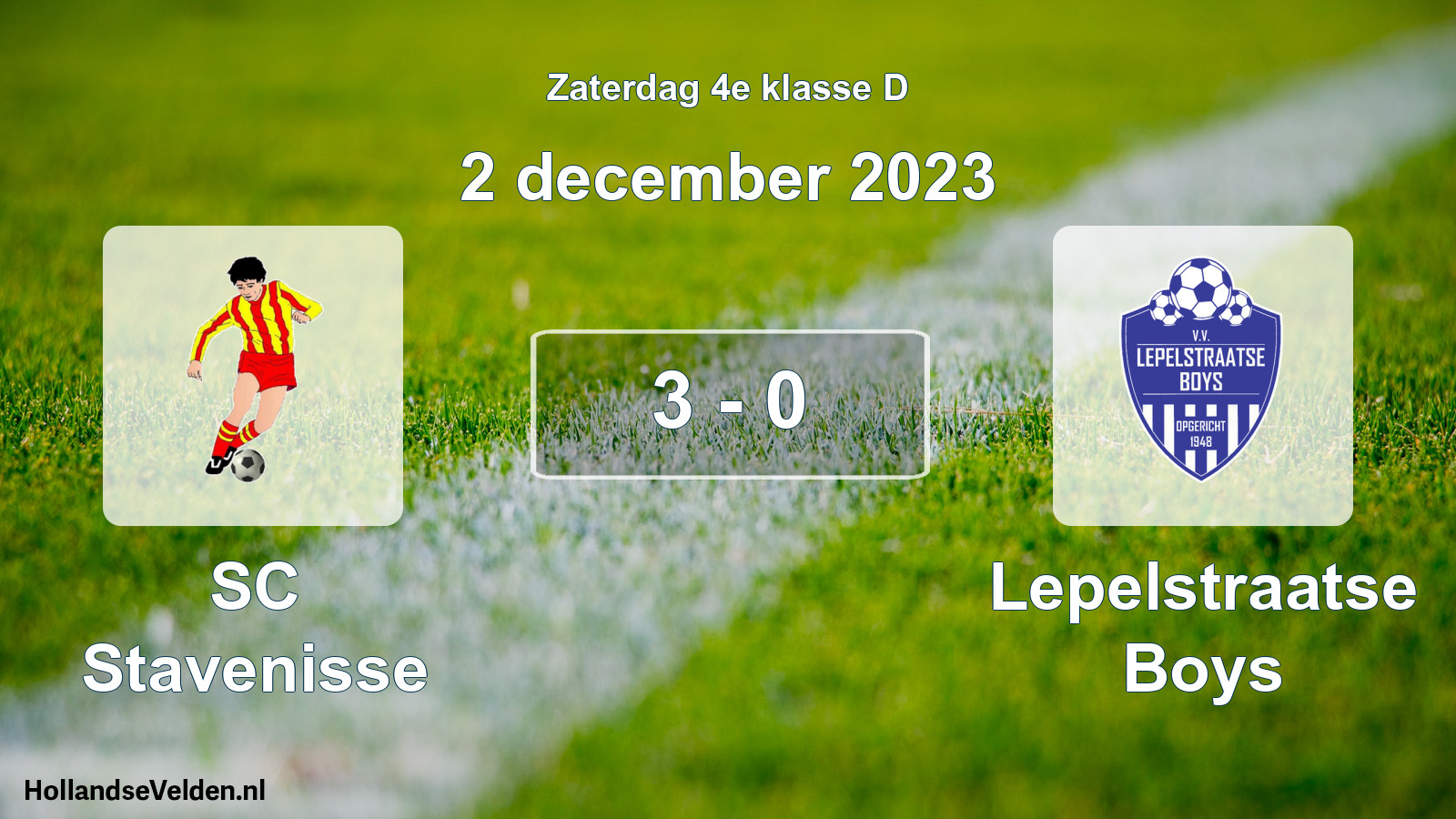 Total number of matches played: SC Stavenisse - Lepelstraatse Boys 3 - 0 (2 December 2023)
