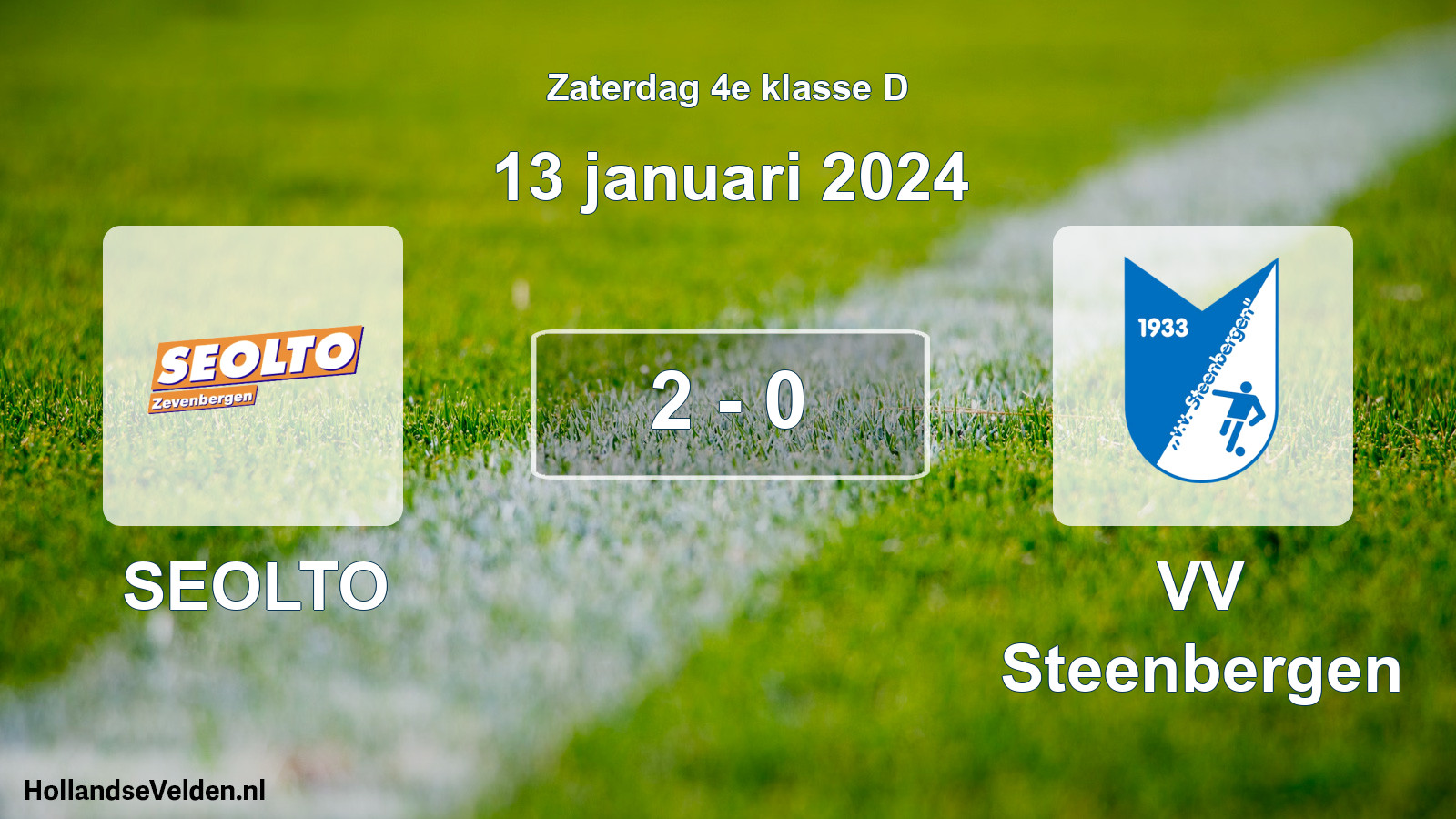 Total number of matches played: SEOLTO - VV Steenbergen 2 - 0 (13 January 2024)