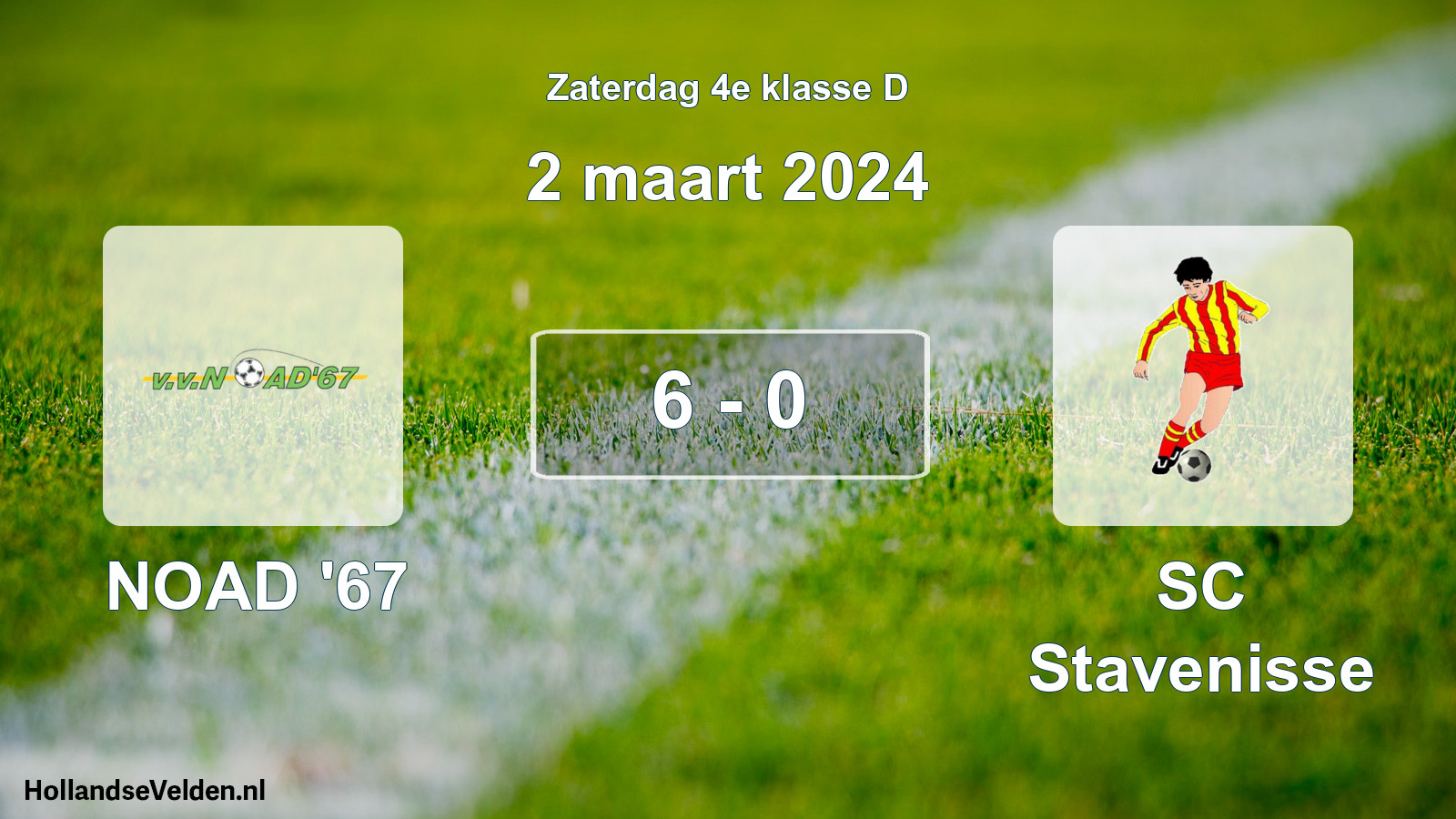 Total number of matches played: NOAD '67 - SC Stavenisse 6 - 0 (2 March 2024)