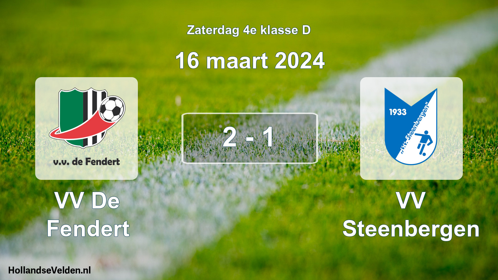 Total number of matches played: VV De Fendert - VV Steenbergen 2 - 1 (16 March 2024)