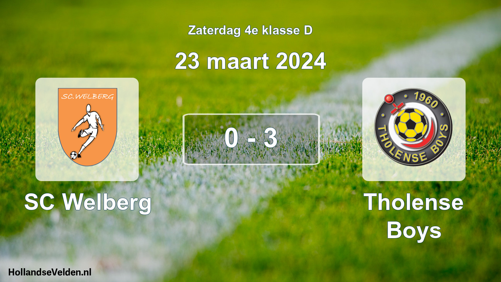 Total number of matches played: SC Welberg - Tholense Boys 0 - 3 (23 March 2024)