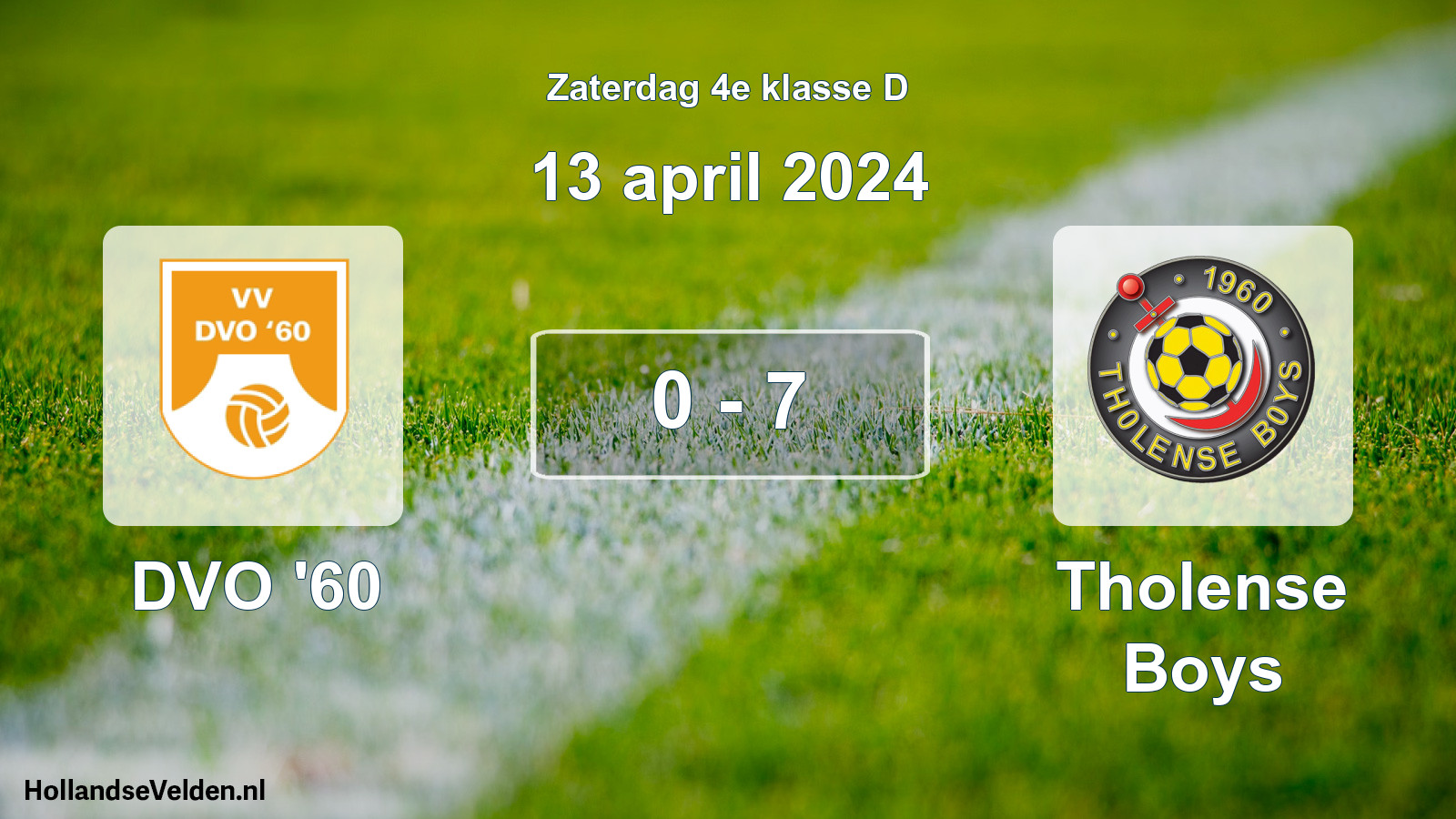 Total number of matches played: DVO '60 - Tholense Boys 0 - 7 (13 April 2024)