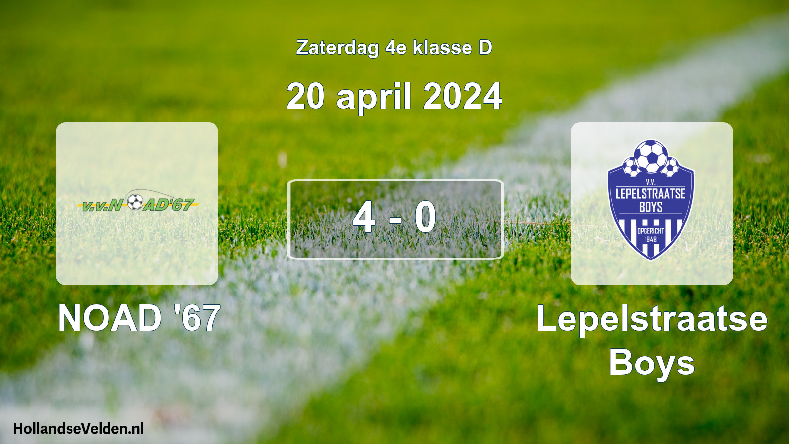 Total number of matches played: NOAD '67 - Lepelstraatse Boys 4 - 0 (20 April 2024)