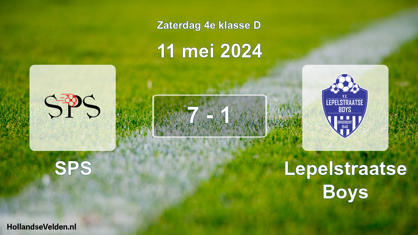 Total number of matches played: SPS - Lepelstraatse Boys 7 - 1 (11 May 2024)