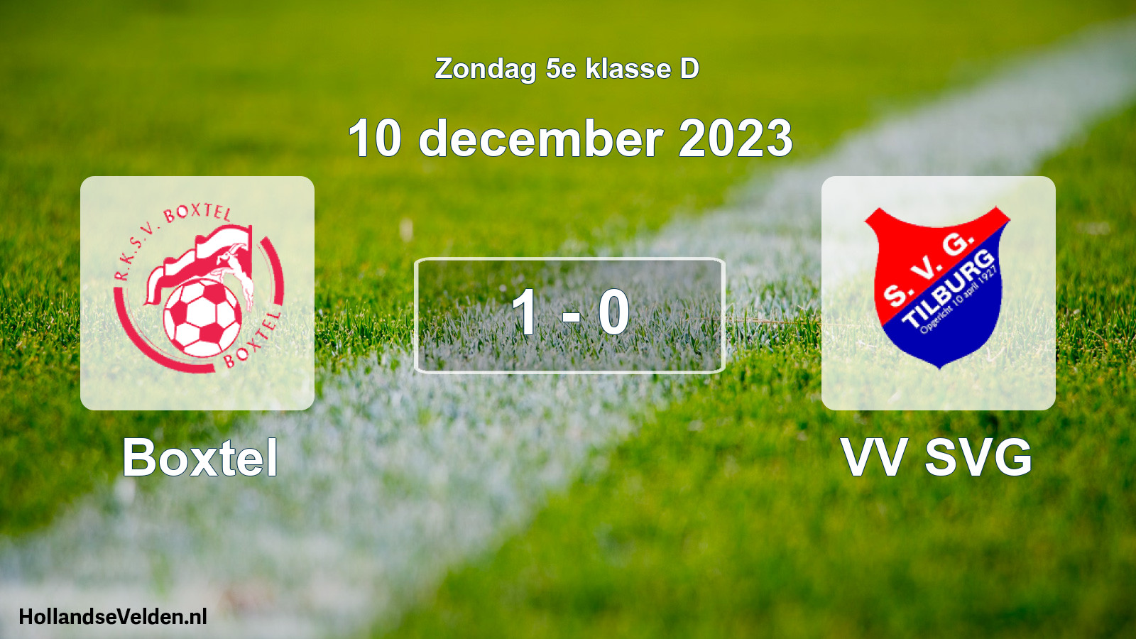 Total number of matches played: Boxtel - VV SVG 1 - 0 (10 December 2023)