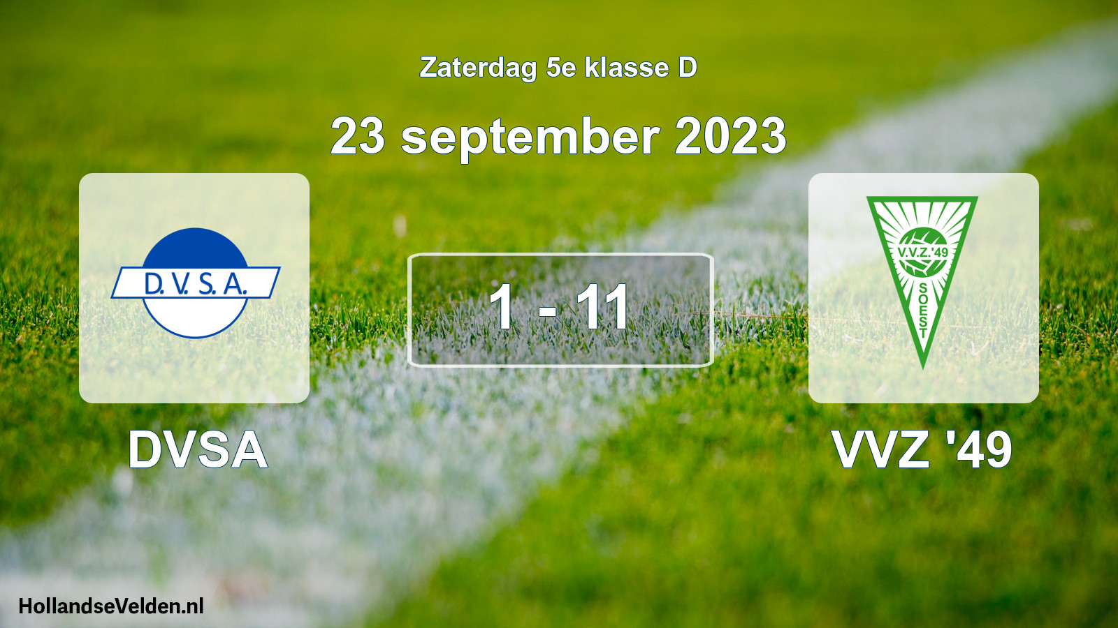 Total number of matches played: DVSA - VVZ '49 1 - 11 (23 September 2023)