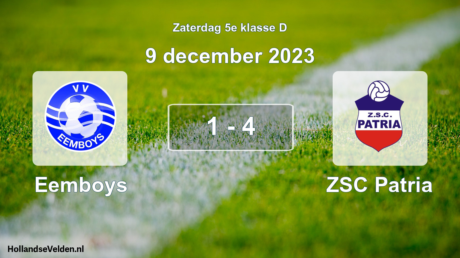 Total number of matches played: Eemboys - ZSC Patria 1 - 4 (9 December 2023)