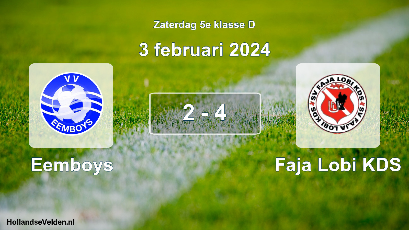Total number of matches played: Eemboys - Faja Lobi KDS 2 - 4 (3 February 2024)