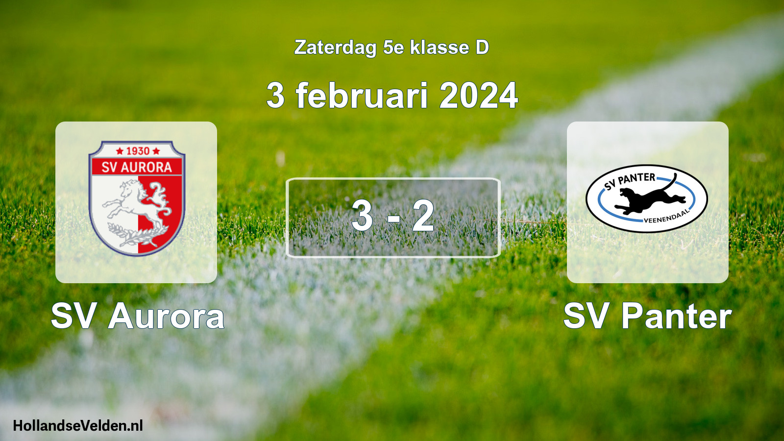 Total number of matches played: SV Aurora - SV Panter 3 - 2 (3 February 2024)