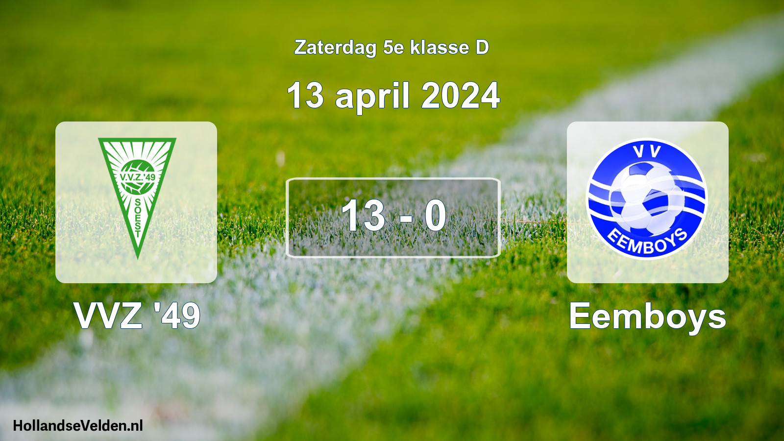 Total number of matches played: VVZ '49 - Eemboys 13 - 0 (13 April 2024)