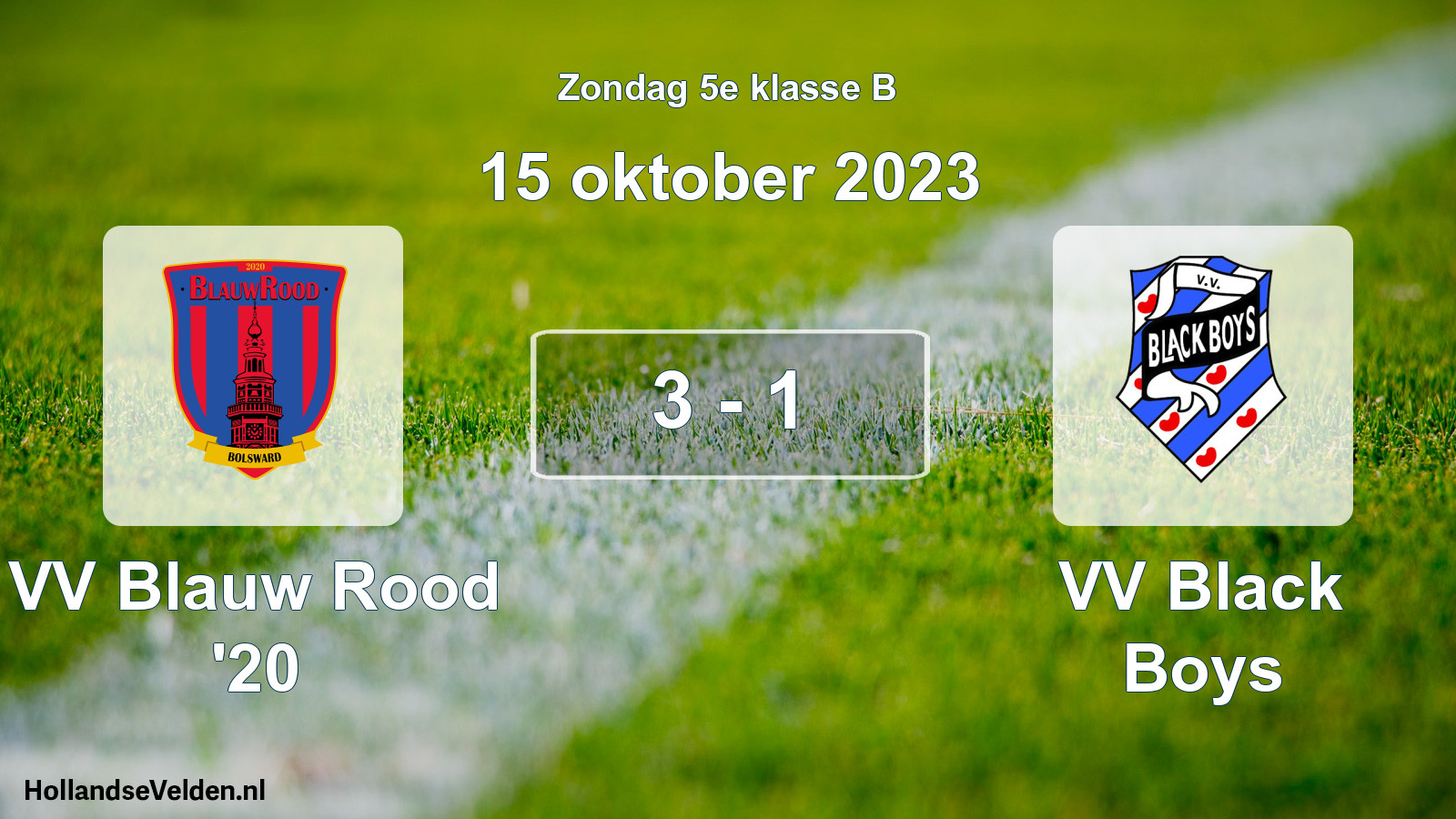 Total number of matches played: VV Blauw Rood '20 - VV Black Boys 3 - 1 (15 October 2023)
