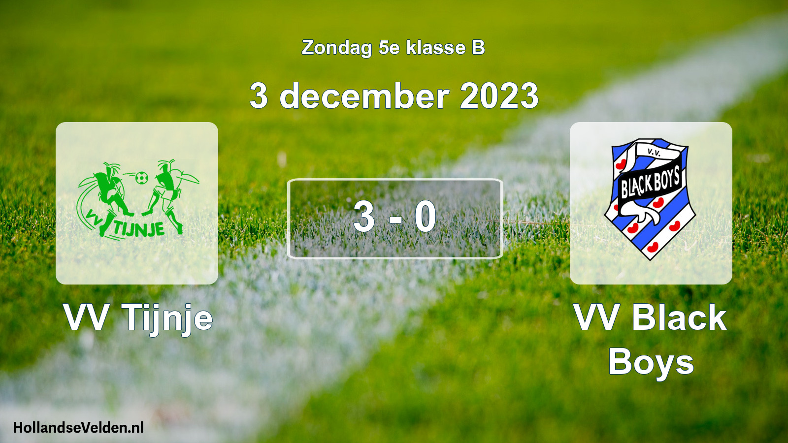 Total number of matches played: VV Tijnje - VV Black Boys 3 - 0 (3 December 2023)